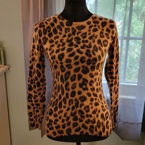 Luxury Cashmere Leopard Print Sweater